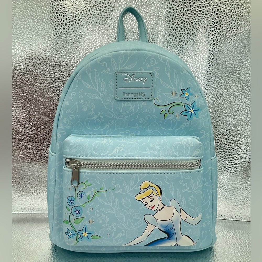 Disney Loungefly Cinderella Light Blue Sketch Mini Backpack NWT